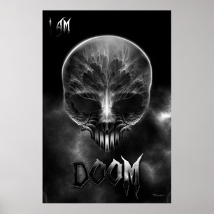 Ik ben Doom Fractal Skull Poster