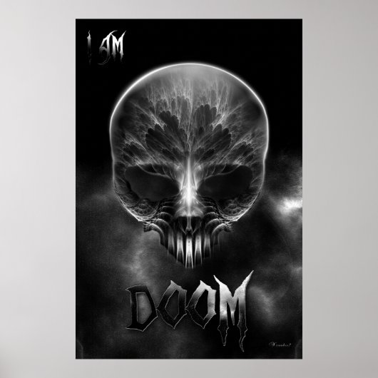 Ik ben Doom Fractal Skull Poster (Voorkant)