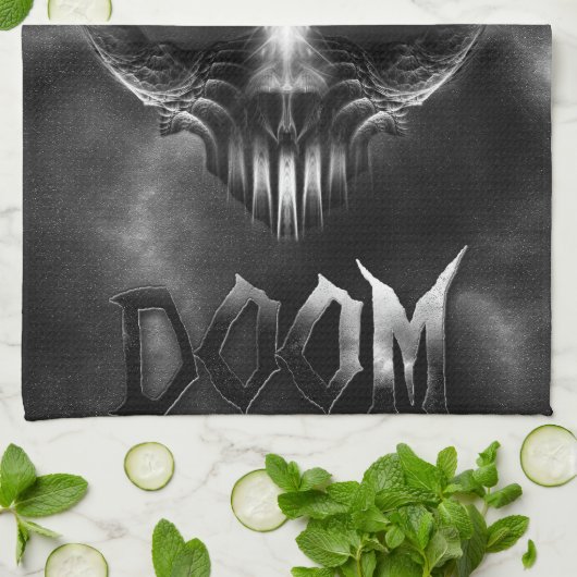 Ik ben Doom Fractal Skull Theedoek (Gevouwen)