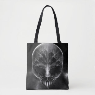 Ik ben Doom Fractal Skull Tote Bag