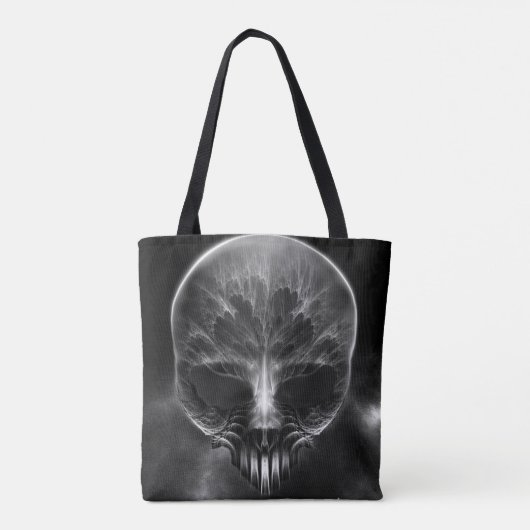 Ik ben Doom Fractal Skull Tote Bag (Achterkant)