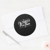Ik ben dorst voor bier ronde sticker (Envelop)