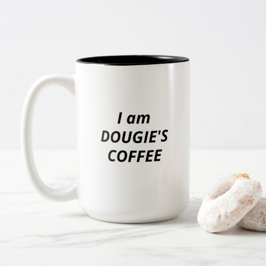 Ik ben Dougie's koffie Tweekleurige Koffiemok (Met donut)