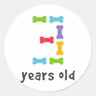 Ik ben drie jaar oud ronde sticker
