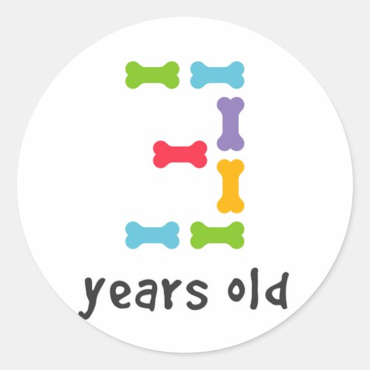 Ik ben drie jaar oud ronde sticker (Voorkant)