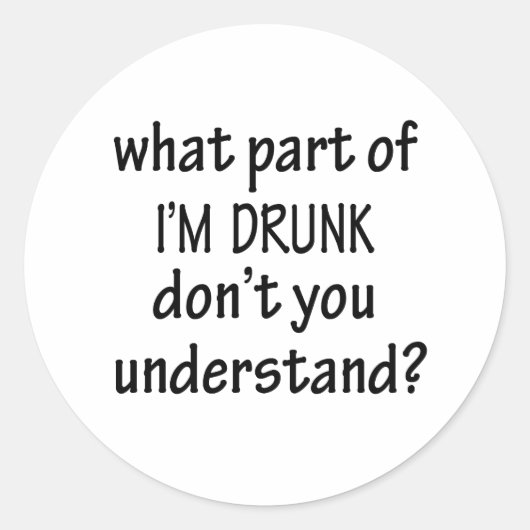 Ik ben Drink Ronde Sticker (Voorkant)