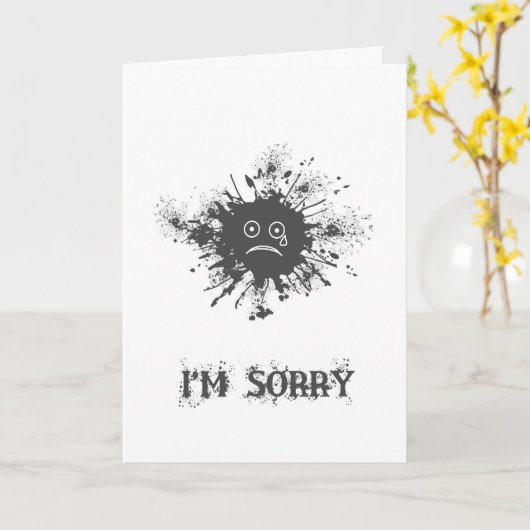 Ik ben Droevig Droevig Zwart Gezicht Splat Kaart (Gele Bloem)