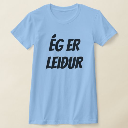 Ik ben droevig in blauw IJslands (ég er leiður) T-shirt (Laagn)
