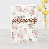 Ik ben droevig voor het pooping in uw bed kaart (Gele Bloem)