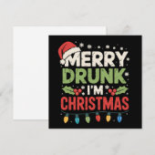 Ik ben dronken Kerstmis Grappige Kerstman Grap Dri Feestdagenkaart (Voorkant / Achterkant)