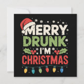 Ik ben dronken Kerstmis Grappige Kerstman Grap Dri Feestdagenkaart (Voorkant)