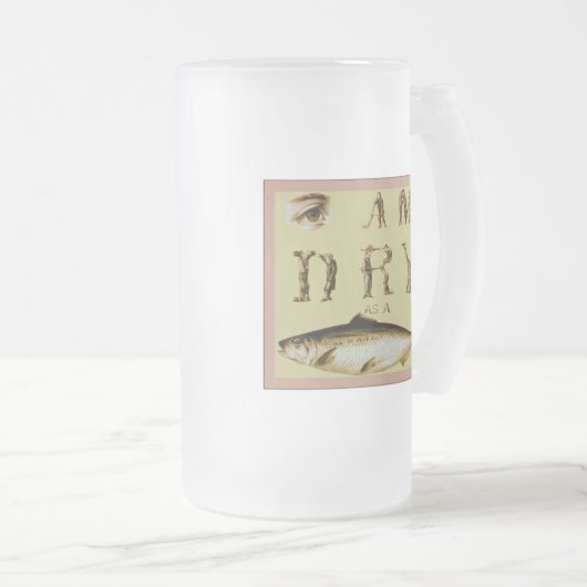 Ik ben droog als vis matglas bierpul (Voorkant rechts)