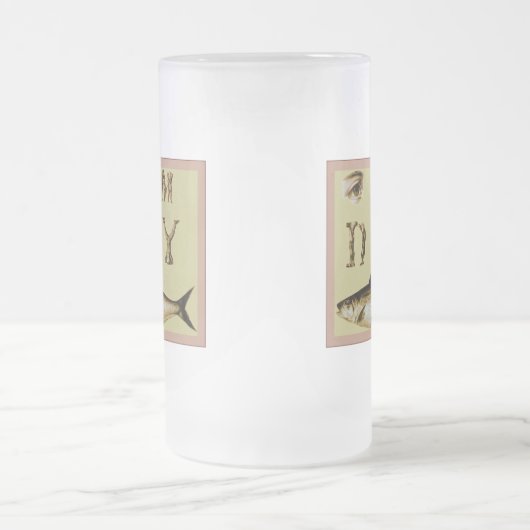 Ik ben droog als vis matglas bierpul (Center)