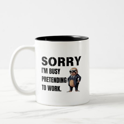 Ik ben druk bezig met doen alsof ik werk tweekleurige koffiemok (Links)