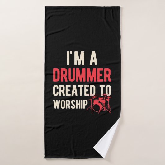 Ik ben Drummer Creëer om me aan te bidden Badhanddoek (Badhanddoek)