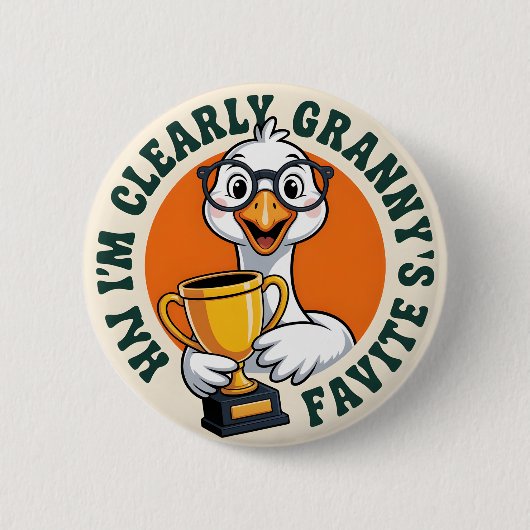 Ik ben duidelijk oma's favoriete grappige gans blo ronde button 5,7 cm (Voorkant)