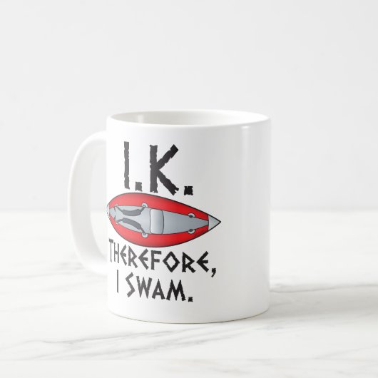 Ik ben dus aan het zwoegen. koffiemok (Voorkant links)