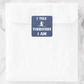 Ik ben dus Tele Vierkante Sticker (Tas)
