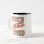 IK BEN DUS VERTROUWD — Spelen van Woorden Tweekleurige Koffiemok (Voorkant links)