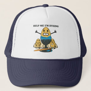 Ik ben Dyeing Easter Egg Pun Cartoon Trucker Pet