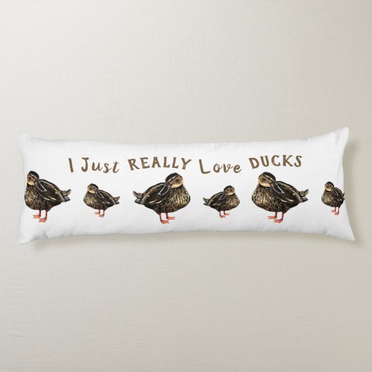 Ik ben echt dol op Ducks Body Pillow Lichaamskussen (Achterkant)