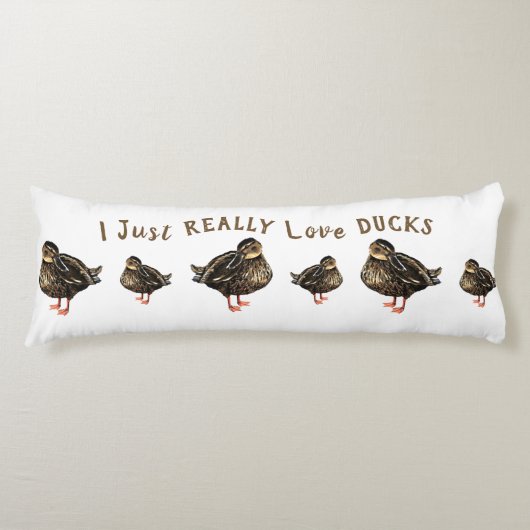 Ik ben echt dol op Ducks Body Pillow Lichaamskussen (Voorkant)