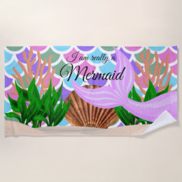 Ik ben echt een 🧜 ‍ ♀️ in de oceaan strandlaken