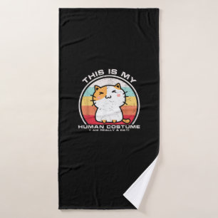 Ik ben echt een kat, grappige mannen van menselijk badhanddoek