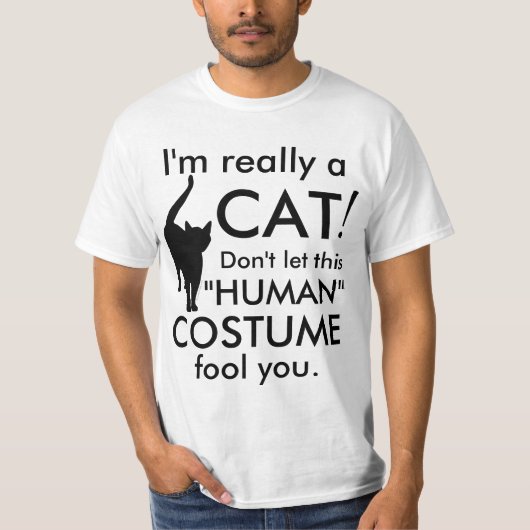 Ik ben echt een kattenkostuum, grappig Schattige H T-shirt (Voorkant)