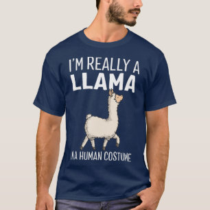 Ik ben echt een lama in een humaan kostuum hallowe t-shirt