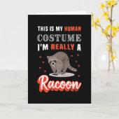 Ik ben echt een Racoon Funny Halloween Gift Kaart (Gele Bloem)