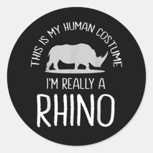 Ik ben echt een Rhino Horn Graphic Funny Dierenvri Ronde Sticker