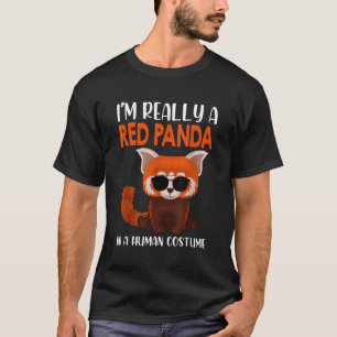 Ik ben echt een rode panda in een Hu Halloween T-shirt