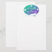 "Ik ben echt een Zeemeermin" briefpapier (Voorkant / Achterkant)