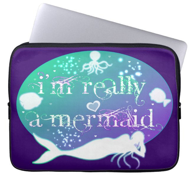 Ik ben echt een zeemeermin laptop sleeve (Voorkant)
