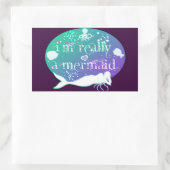 Ik ben echt een zeemeermin rechthoekige sticker (Tas)
