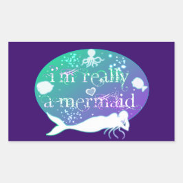 Ik ben echt een zeemeerminnelijke producten rechthoekige sticker