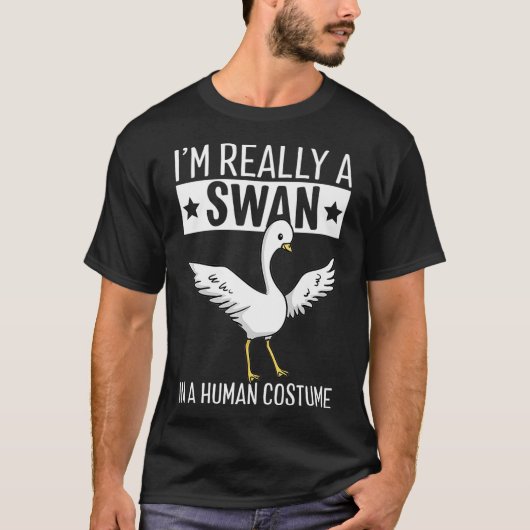 Ik ben echt een zwaan in een humaan kostuum hallow t-shirt (Voorkant)