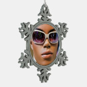 Ik ben echt mooi tin sneeuwvlok ornament (Links)