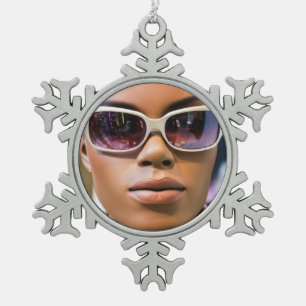 Ik ben echt mooi tin sneeuwvlok ornament