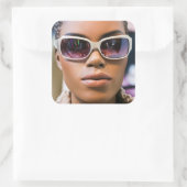 Ik ben echt mooi vierkante sticker (Tas)