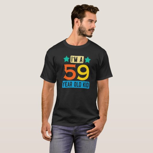 Ik ben een 59-jarig Kind 59ste verjaardag T T-shirt (Voorkant volledig)