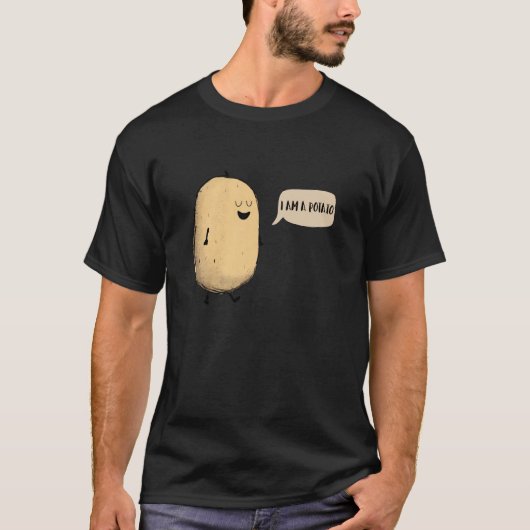 Ik ben een aardappel! T-shirt (Voorkant)