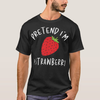 Ik ben een aardbei Lazy Halloween Costume T-shirt