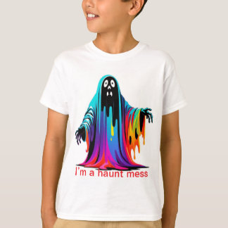 Ik ben een achtervolgt puinhoop kleurrijke druipen t-shirt