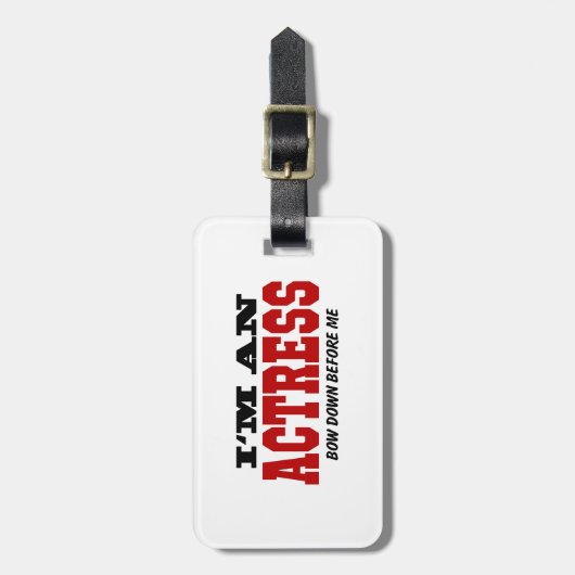 Ik ben een actrice Bow voor me. Bagagelabel (Voorkant verticaal)
