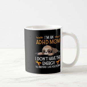 Ik ben een ADHD moeder bewustzijn Oranje lint luia Koffiemok