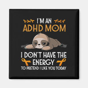 Ik ben een ADHD moeder bewustzijn Oranje lint luia Magneet
