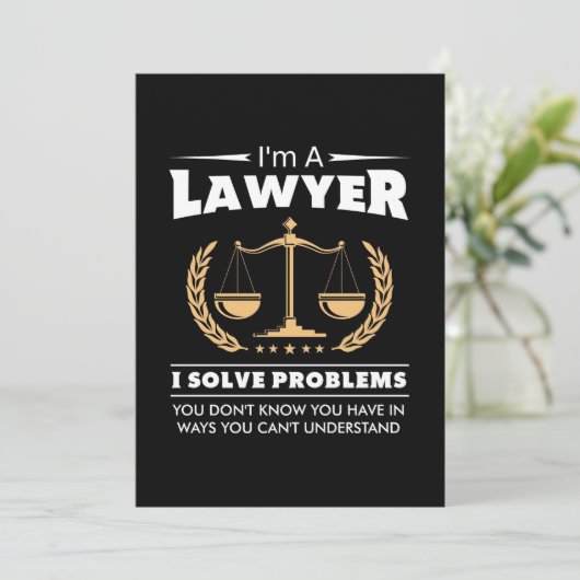 Ik ben een advocaat die problemen oplost kaart (Staand voorkant)
