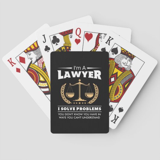 Ik ben een advocaat die problemen oplost pokerkaarten (Achterkant)